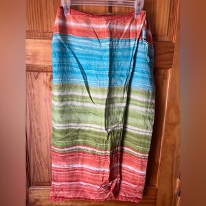 Madison Studio Colorful Linen Wrap Skirt
